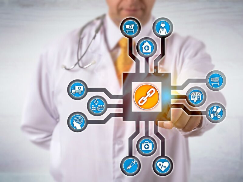 Does Blockchain Tech Have a Future in Health Care? 3 1800x1200 doctor activating blockchain app concept other