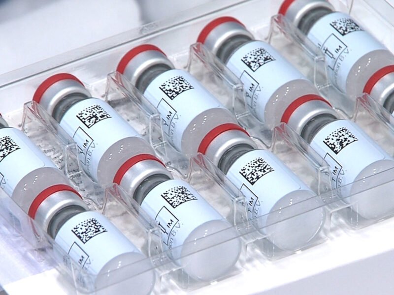 1800x1200 janssen vaccine vials in stacked trays