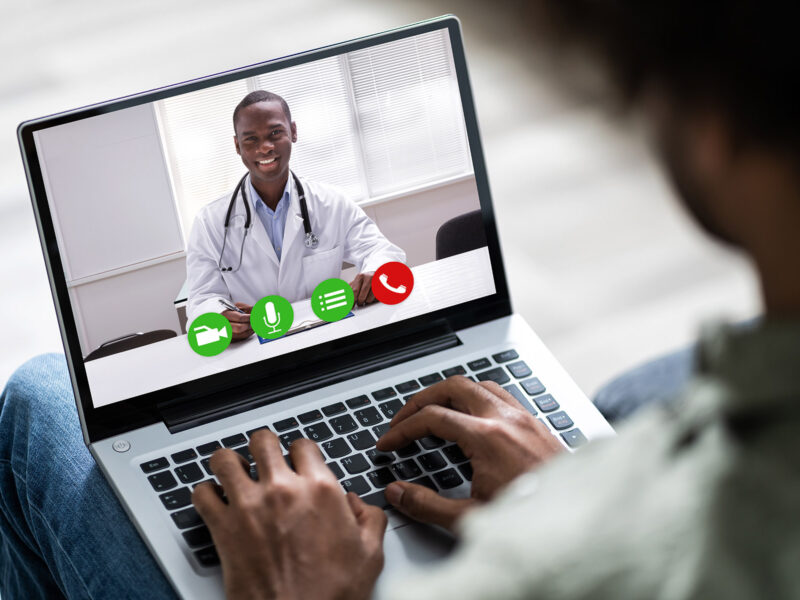 COVID Stressing the Nation’s Stress Therapy System 8 1800x1200 man on video conference with doctor other