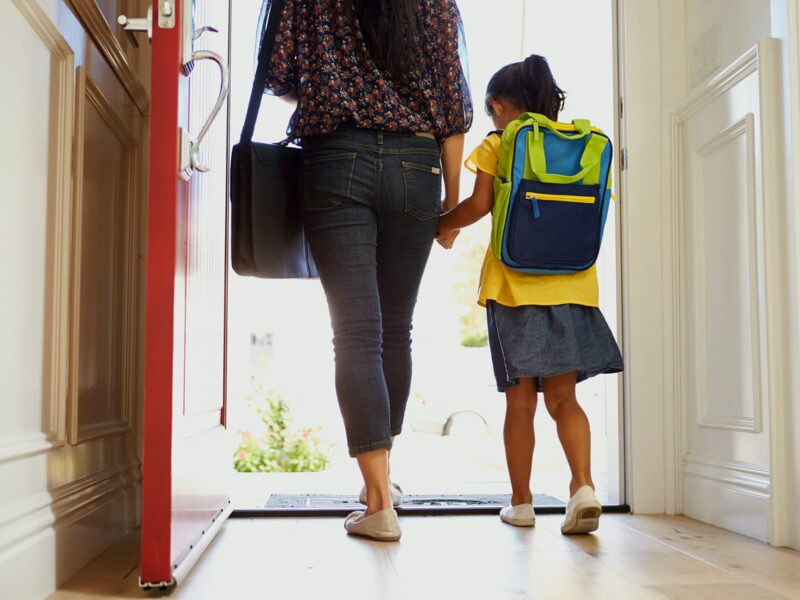One Back-to-School Worry for Parents: Traffic Dangers 5 1800x1200 mother and daughter walking out door other