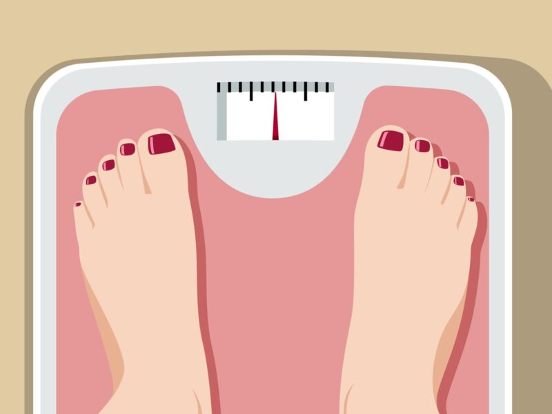 Weight-Loss Surgery May Greatly Lower Odds for Many Cancers 9 1800x1200 weight scale illustration