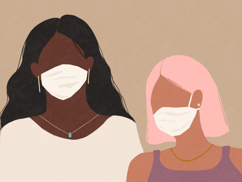 1800x1200 women masks illustration