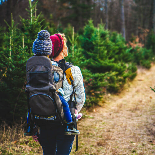 Woman and Child Walking